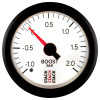 Autometer Stack 52mm -1 to +2 Bar T-Fitting 0.187in Barb (M) Mechanical Boost Pressure Gauge - White - ST3161