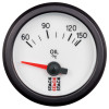 Autometer Stack 52mm 60-150 Deg C M10 Male Electric Oil Temp Gauge - White - ST3259