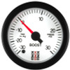 Autometer Stack 52mm -30INHG to +30 PSI (Incl T-Fitting) Pro Stepper Motor Boost Press Gauge - White - ST3362