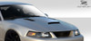 1999-2004 Ford Mustang Duraflex CVX Hood - 1 Piece / Vehicle Year Make Model Trim - 1999-2004-Ford Mustang ALL / Product Type - Hood / Style Name -CVX / Kit Material - FRP (Fiberglass Reinforced Plastics) / Notes - Note: Hood pins are required.