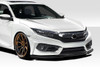 2016-2018 Honda Civic 2DR 4DR Duraflex Yoka Front Lip Spoiler Air Dam  - 3 Pieces / Vehicle Year Make Model Trim - 2016-2018-Honda Civic ALL / Product Type - Front Lip/Add On / Style Name -Yoka / Kit Material - FRP (Fiberglass Reinforced Plastics) / Notes -