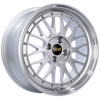 BBS LM 17x7.5 4x100 ET40 Diamond Silver Center Diamond Cut Lip Wheel -70mm PFS/Clip Required - LM198DSPK