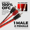 DS18 Level 1 RCA Y Connector 1 Male to 2 Female 10 x Pack - RCA-1M2F.10PK Photo - Close Up