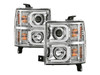 Spyder Signature Series Projector Headlights w. CCFL Light Bar - Chrome - 14-15 Silverado 1500