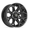 4PLAY 4P83 20x9 5x127 + 5x139.7 0et Gloss Black Brushed with Tinted Clear Wheel