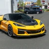 EOS Z07 Style Carbon Fiber Front Splitter & NO-DRILL Canards - C8 Corvette Z06 (FLIP-527-BKCF_SPLITTER-1360-BKCF)