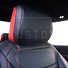 EOS Premium Custom Leather Seat Covers - Black w. Red Accent - 2021+ Ford F150 & Raptor