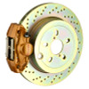 Brembo 02-07 Impreza/ wRX (GD/GG) Rear GT BBK 2 Piston Cast 2pc 316 x20 1pc Rotor Drilled - Gold - 2E4.5001A4