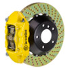 Brembo 99-04 996 Rear GT BBK 4 Piston Cast 345x28 2pc Rotor Drilled-Yellow - 2P1.8001A5
