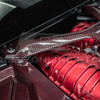 EOS Engine Bay X-Brace - Red Carbon Fiber - C8 Corvette (BRACE-687-RDCF)