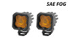Diode Dynamics Stage Series C1 LED Pod - Yellow SAE Fog Standard ABL (Pair) - DD6848P