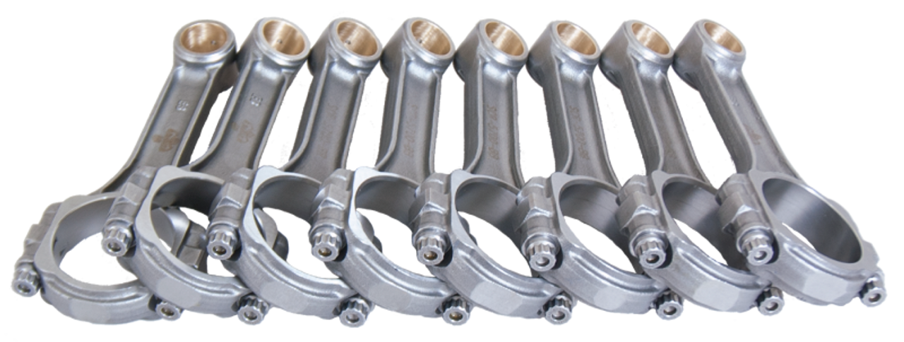 Eagle Chevrolet SB 5.700in 5.700in 5140 Steel 3/8in ARP8740 Bolts I-Beam Connecting Rods - Set of 8 - SIR5700CM
