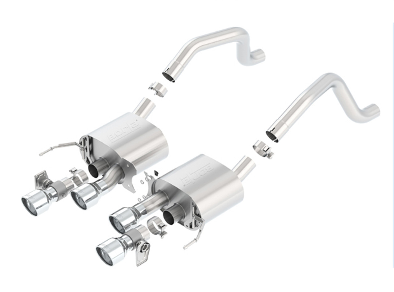 Borla - Atak Axleback Exhaust w. Polished Tips w. NPP - C7 Corvette Z06 LT4 Supercharged