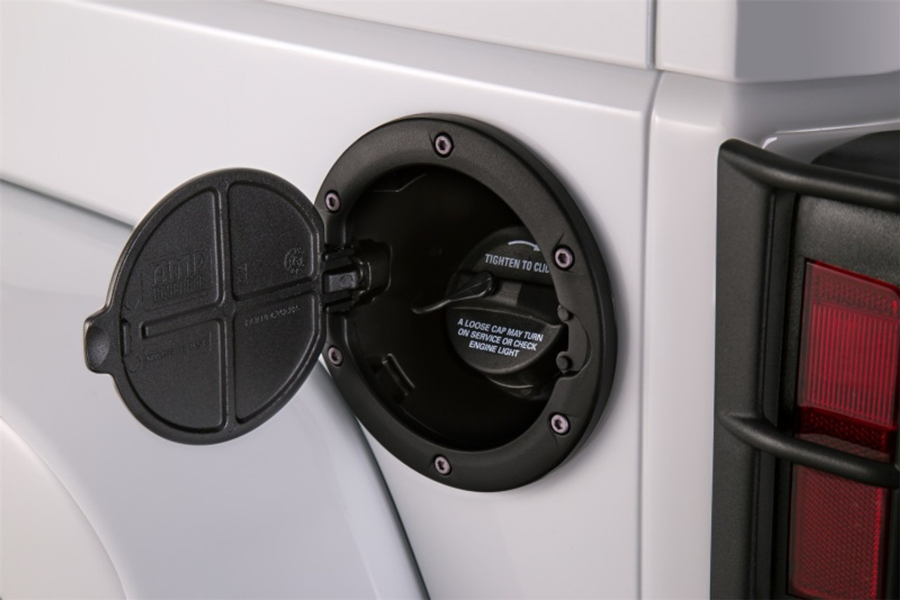 AMP Research 2007-2017 Jeep Wrangler JK 2/4 Door Fuel Door - Black - 73000-01A