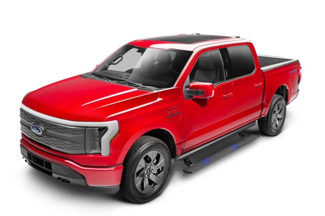 AMP Research 2021 Ford F-150 SuperCrew & 22-23 F-150 Lightning CC PowerStep XL - Black - 77152-01A