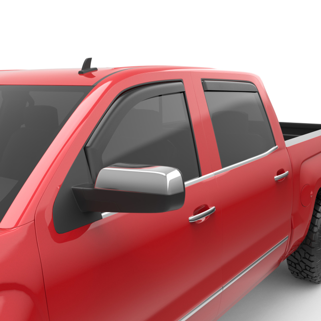 EGR 14+ Chev Silverado/GMC Sierra Dbl Cab In-Channel Window Visors - Set of 4 - Matte (571675) - 571675