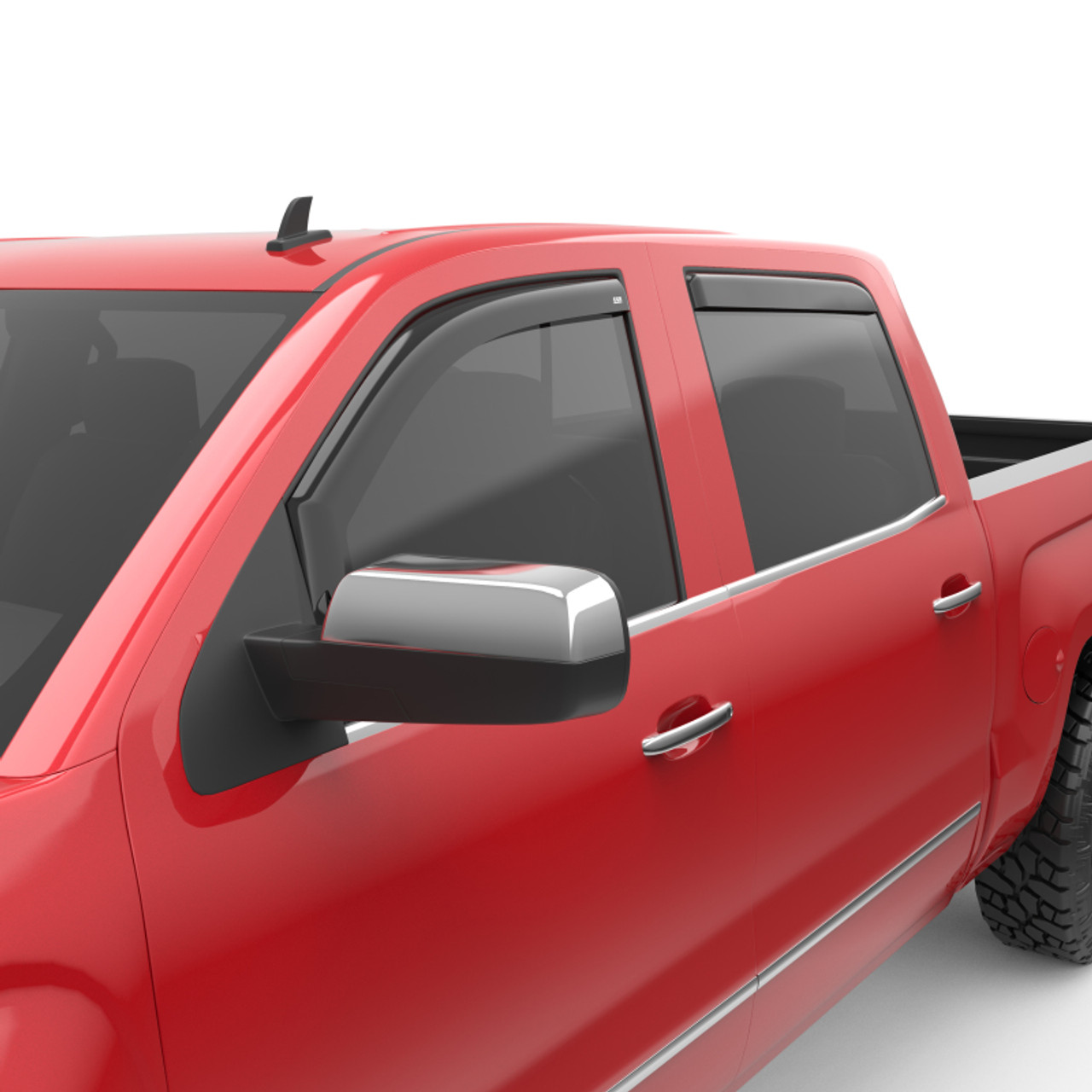 EGR 14+ Chev Silverado/GMC Sierra Crw Cab In-Channel Window Visors - Set of 4 (571771) - 571771