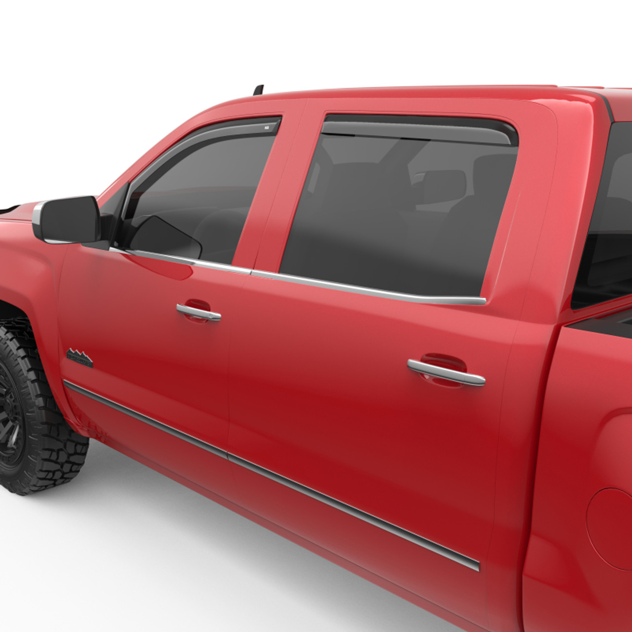 EGR 14+ Chev Silverado/GMC Sierra Crw Cab In-Channel Window Visors - Set of 4 (571771) - 571771