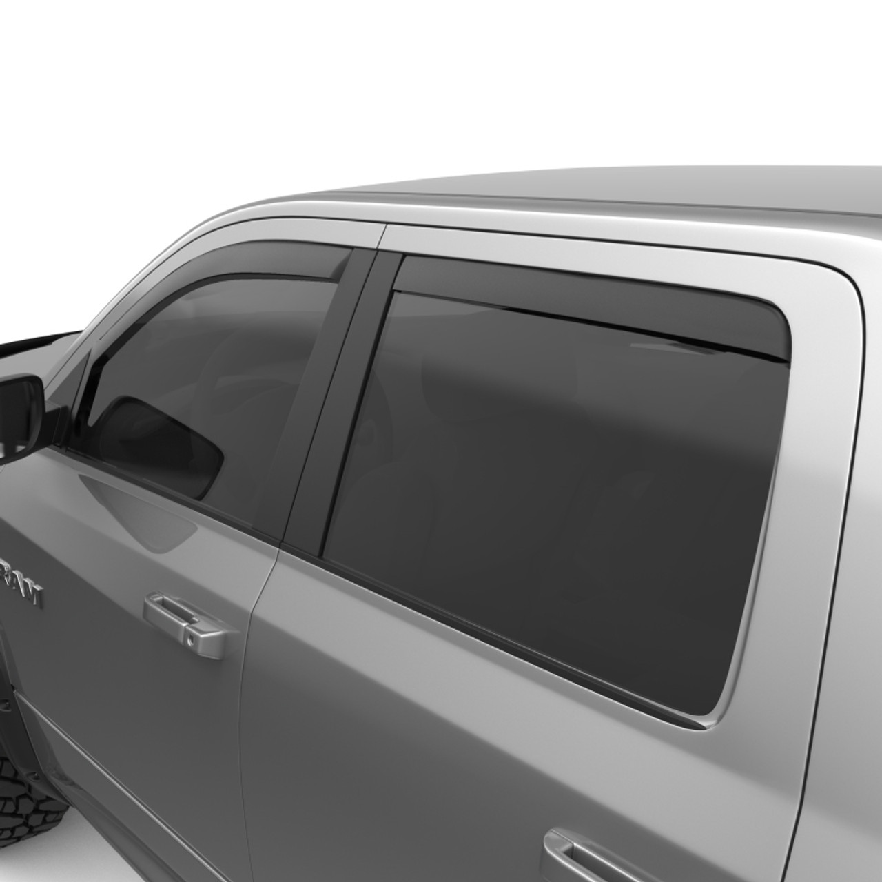EGR 09-13 Dodge Ram 1500/2500/3500 Crew Cab In-Channel Window Visors - Set of 4 - Matte (572755) - 572755