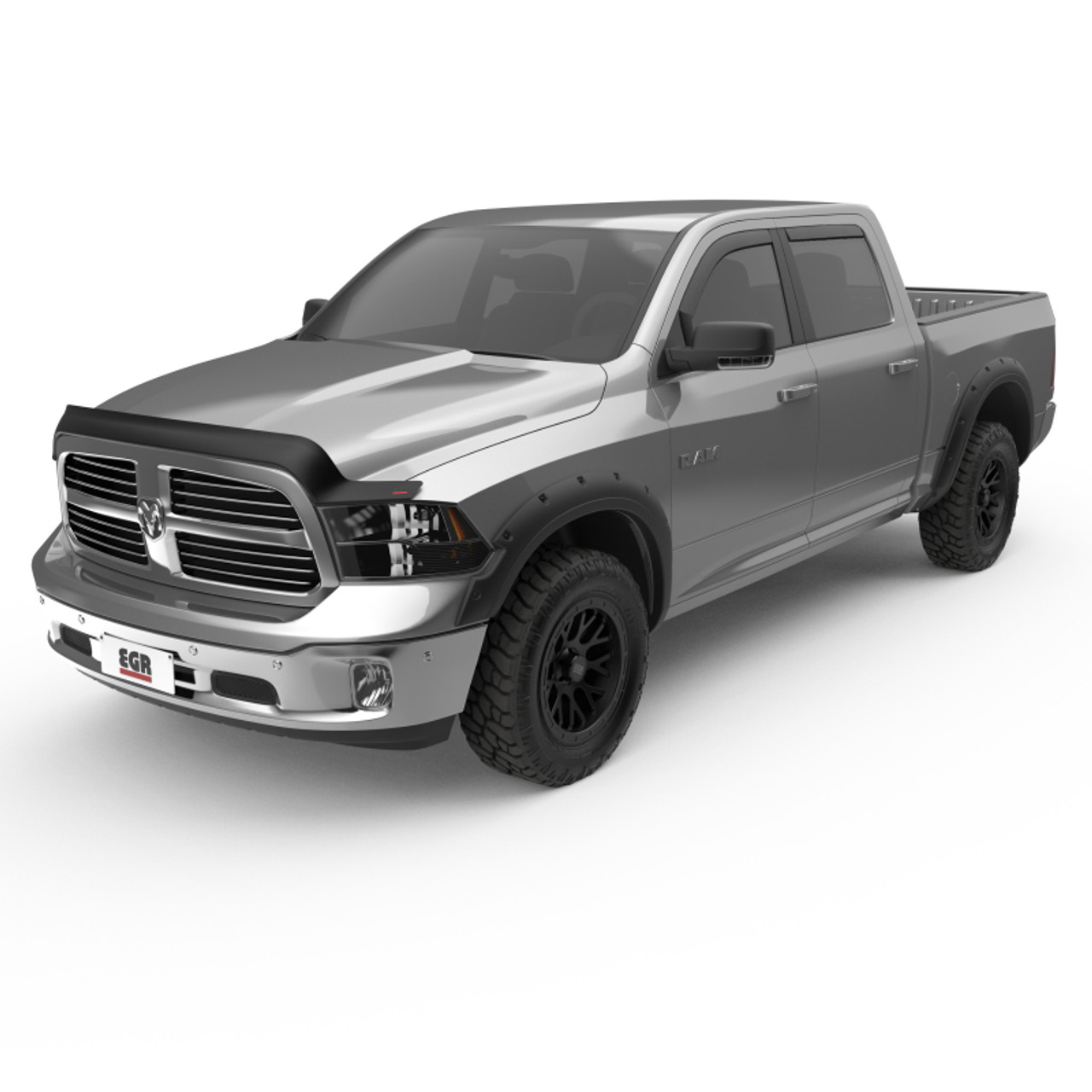 EGR 09-13 Dodge Ram 1500/2500/3500 Crew Cab In-Channel Window Visors - Set of 4 - Matte (572755) - 572755