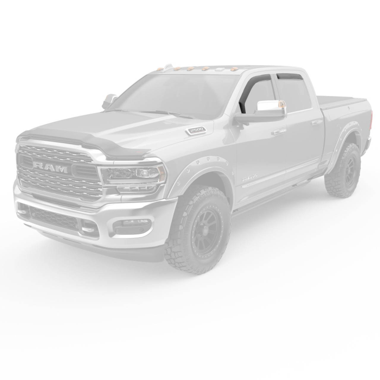 EGR 2020+ Ram HD Crew/Mega Cab In-Channel Window Visors Set of 4 - Dark Smoke - 572861