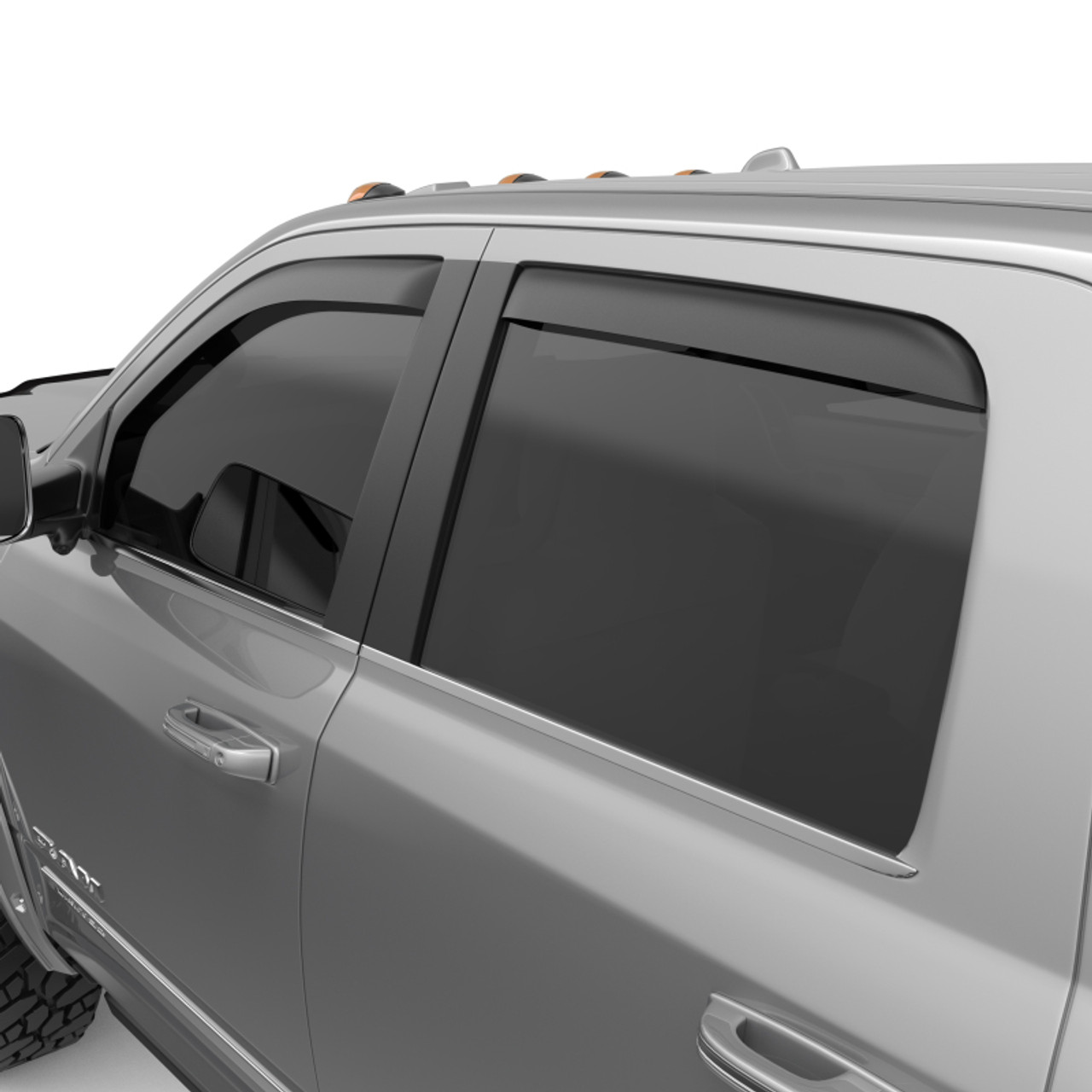 EGR 19-23 Ram 2500/3500 In-Channel Window Visors Front/Rear Set Matte Black Crew Cab - 572865