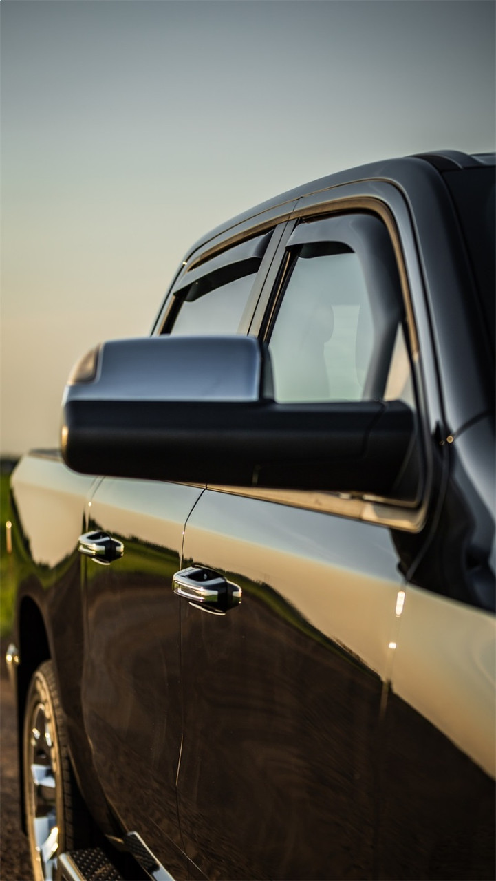 EGR 2019 Dodge Ram 1500 Quad Cab SlimLine In-Channel WindowVisors Set of 4 - Dark Smoke - 572961