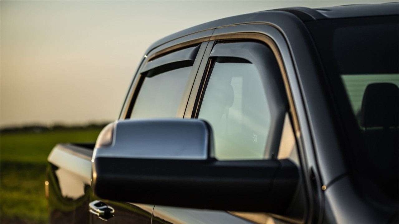 EGR 2019 Dodge Ram 1500 Quad Cab SlimLine In-Channel WindowVisors Set of 4 - Dark Smoke - 572961