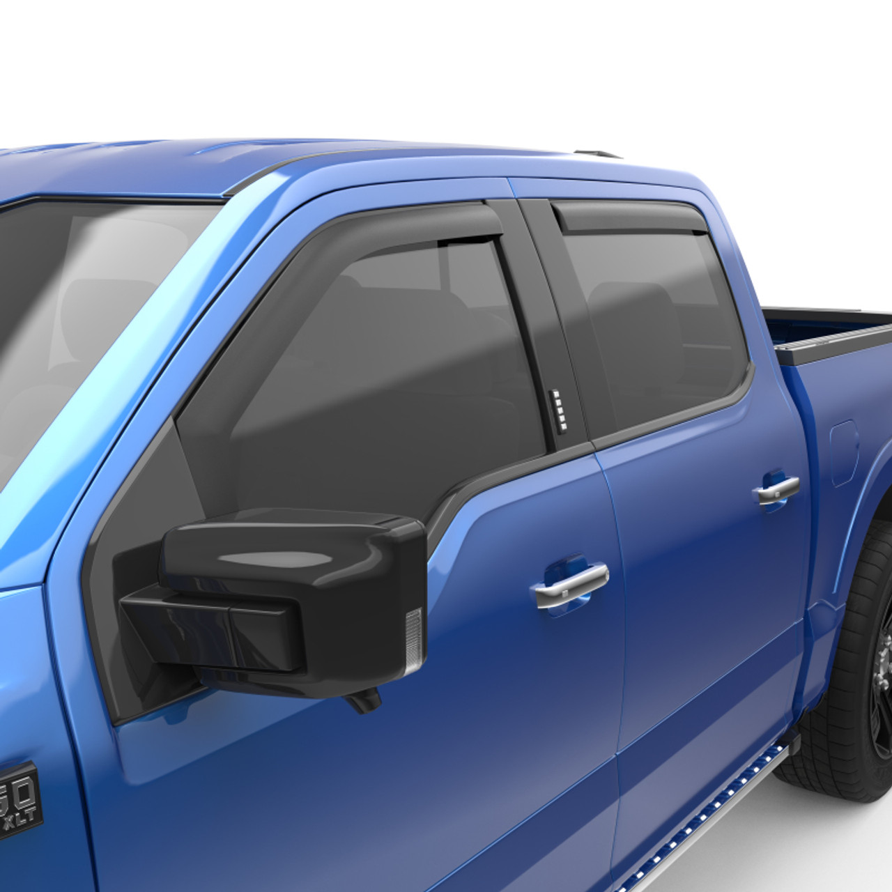 EGR 15+ Ford F150 Crew Cab In-Channel Window Visors - Set of 4 - Matte (573495) - 573495