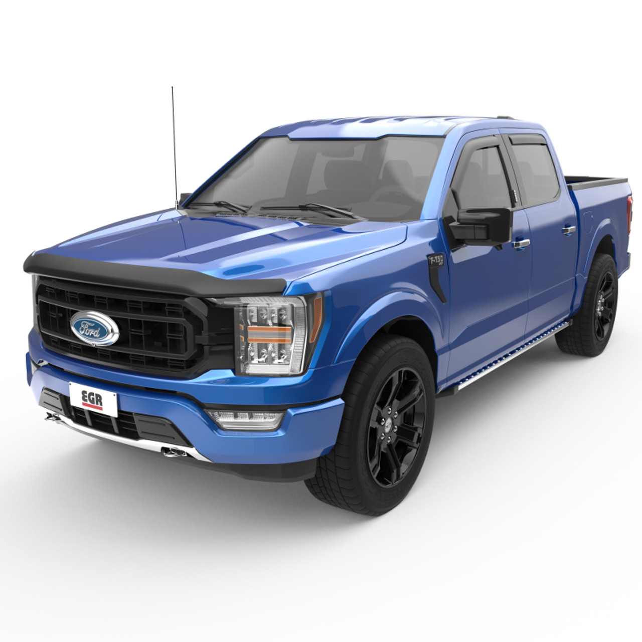 EGR 15+ Ford F150 Crew Cab In-Channel Window Visors - Set of 4 - Matte (573495) - 573495