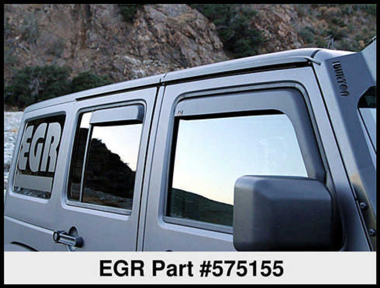 EGR 07-13 Jeep Wrangler JK In-Channel Window Visors - Set of 4 - Matte (575155) - 575155