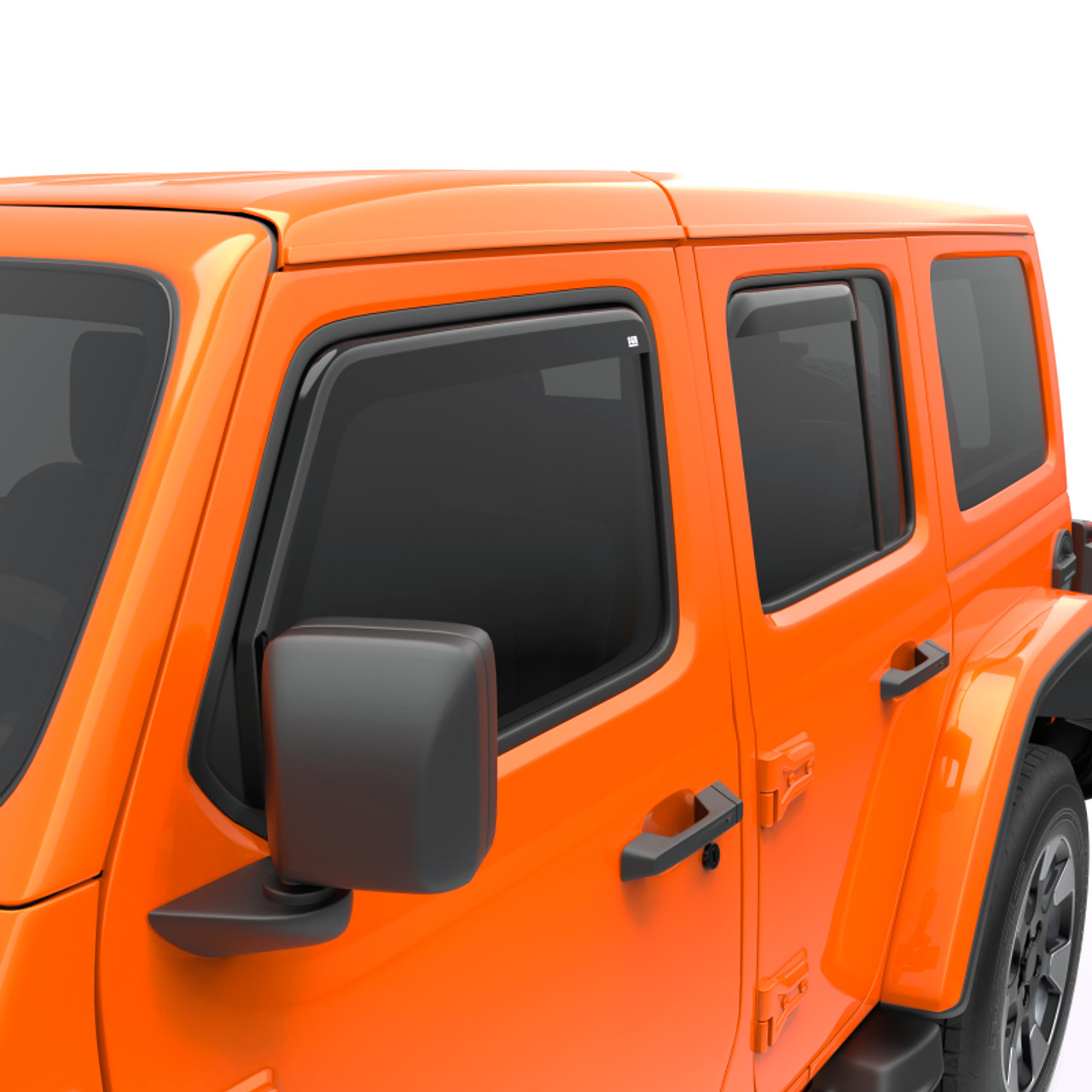 EGR 2018 jeep Wrangler JL SlimLine In-Channel WindowVisors Set of 4 - Dark Smoke - 575251