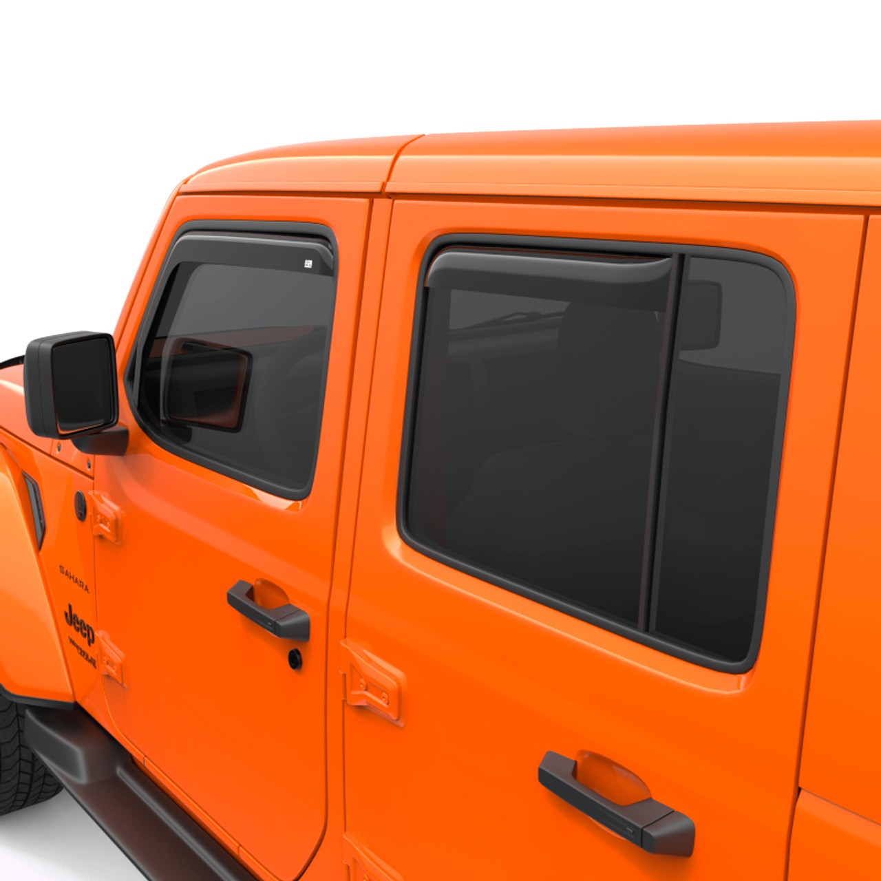 EGR 2018 jeep Wrangler JL SlimLine In-Channel WindowVisors Set of 4 - Dark Smoke - 575251