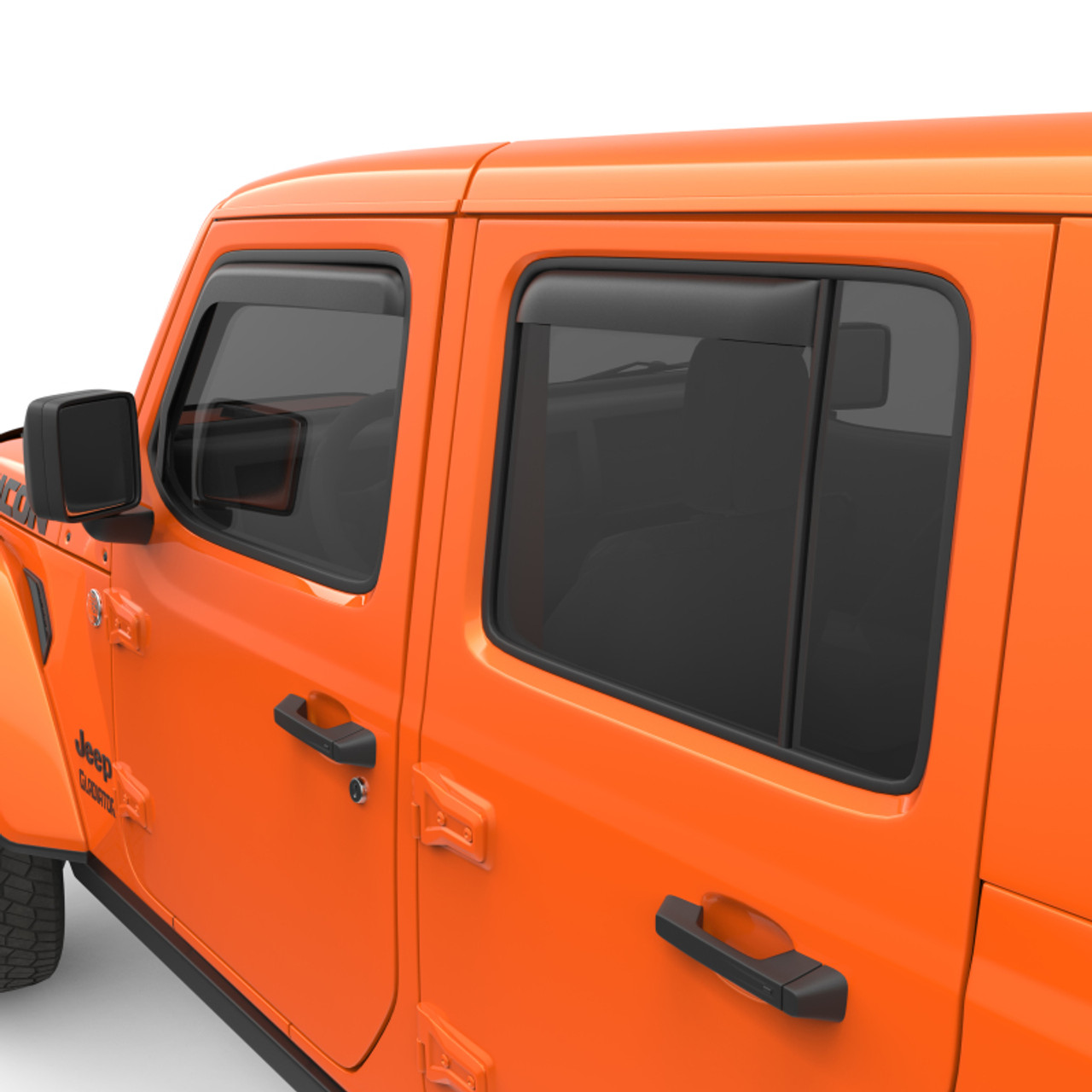 EGR 2018 jeep Wrangler JL SlimLine In-Channel WindowVisors Set of 4 - Dark Smoke - 575251