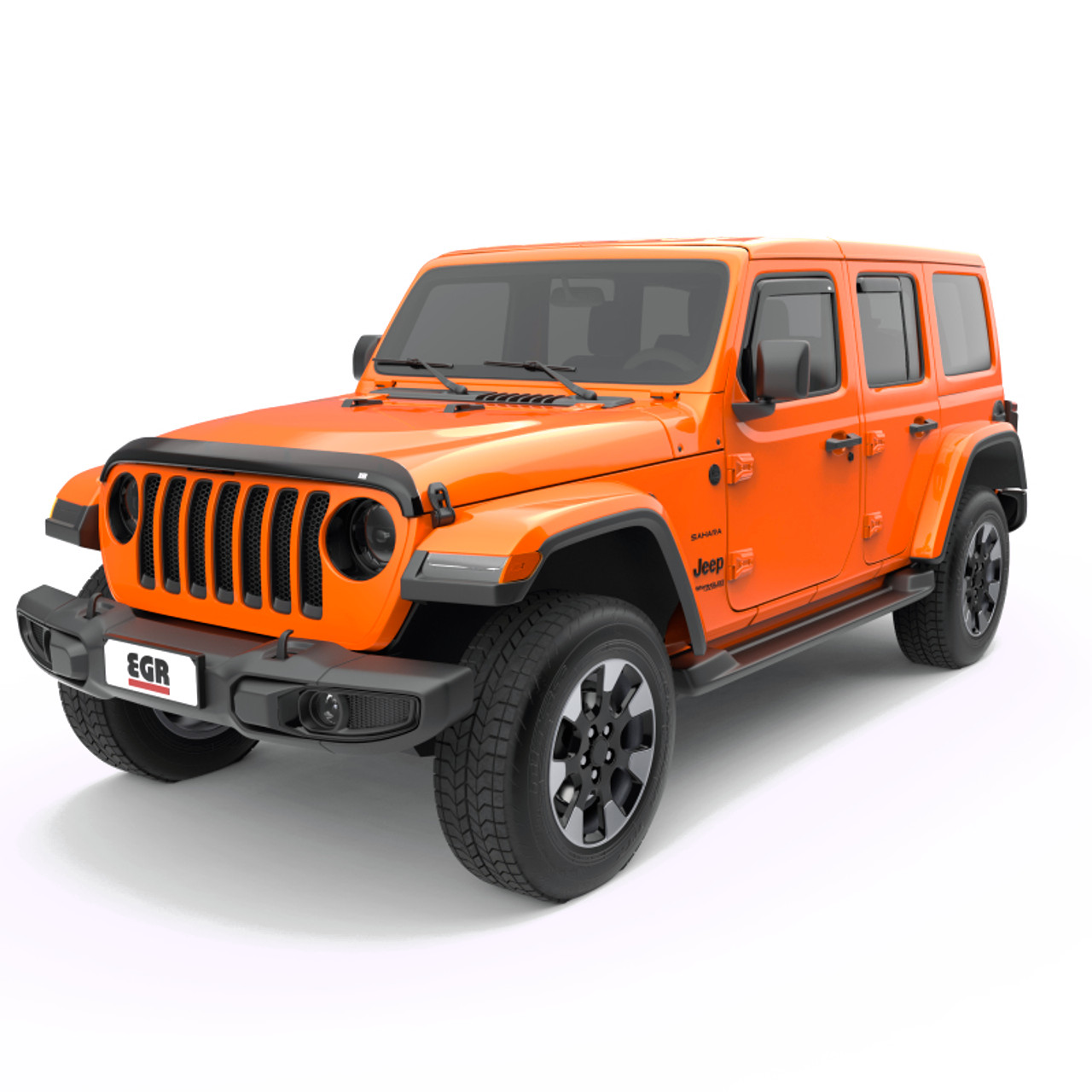EGR 2018 jeep Wrangler JL SlimLine In-Channel WindowVisors Set of 4 - Dark Smoke - 575251