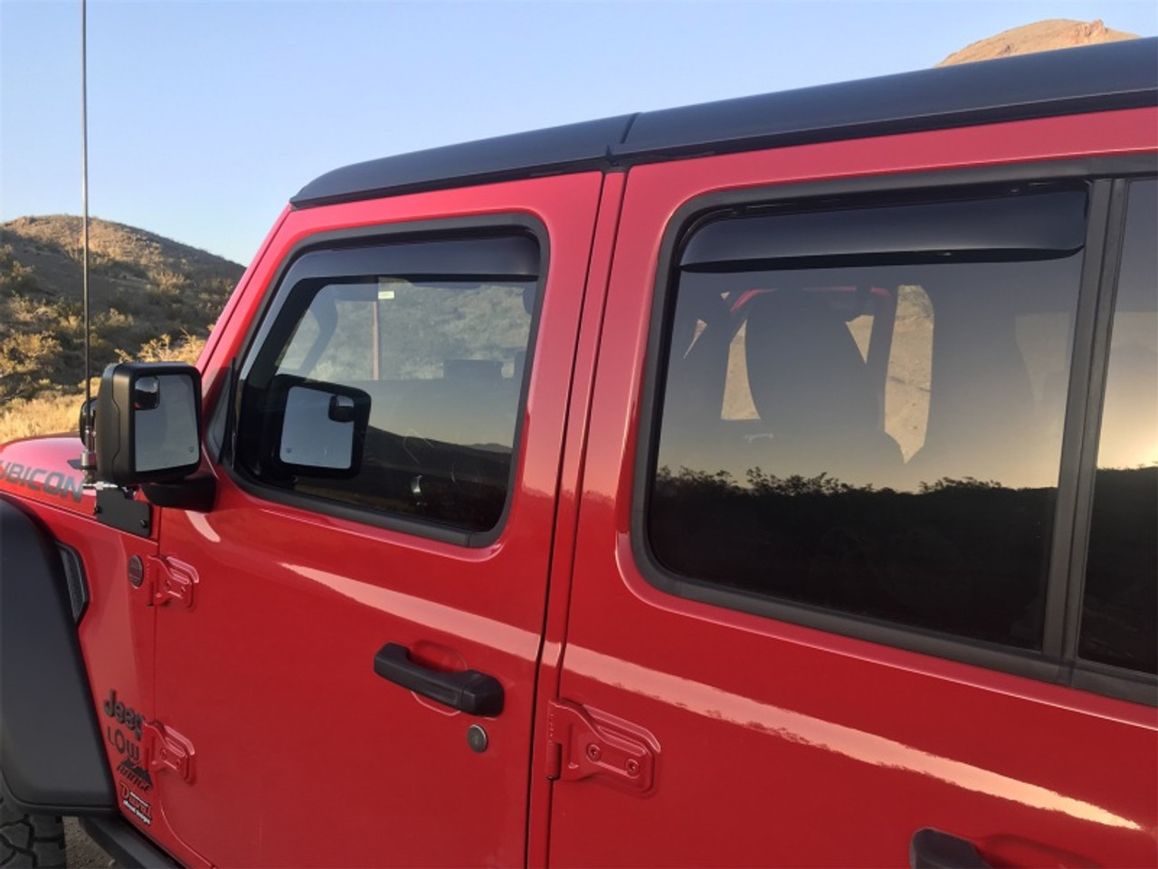EGR 2018 Jeep Wrangler JL SlimLine In-Channel WindowVisors Set of 4 - Matte Black - 575255