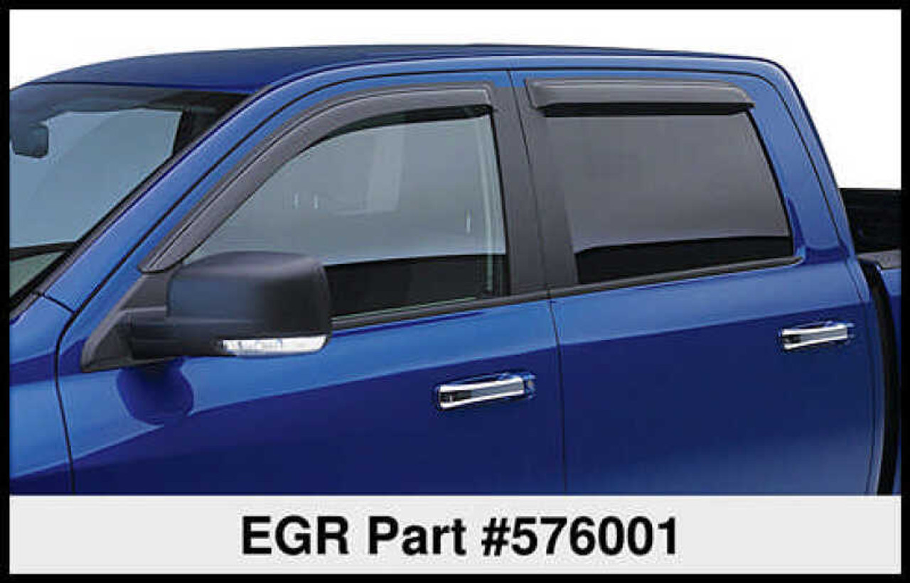 EGR 16-17 Nissan Titan Crew Cab SlimLine Tape-On WindowVisors Set of 4 - Light Smoke - 576001