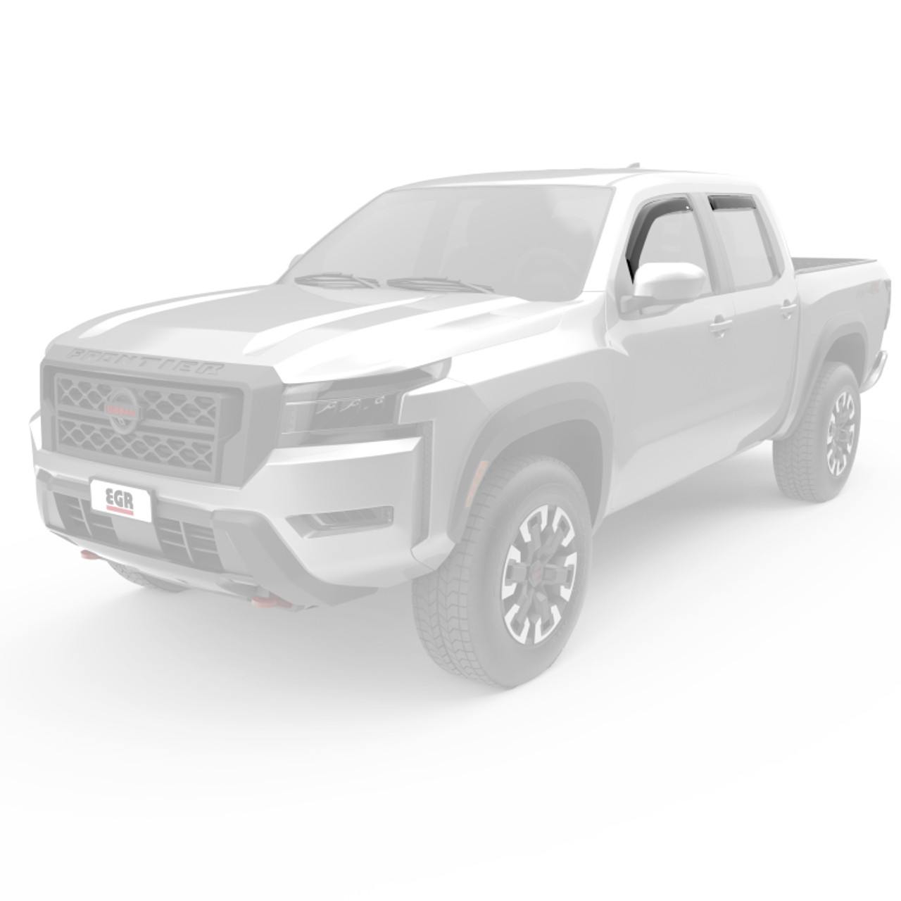 EGR 2022+ Nissan Frontier In Channel Window Visors Front/Rear Set Matte Black Crew Cab - 576045
