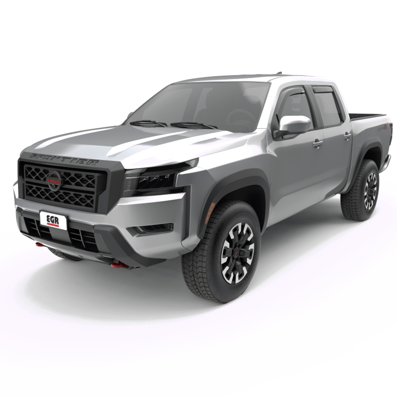 EGR 2022+ Nissan Frontier In Channel Window Visors Front/Rear Set Matte Black Crew Cab - 576045