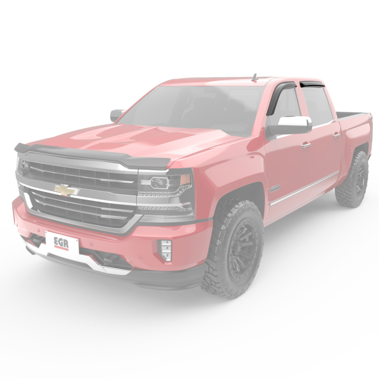 EGR 14+ Chev Silverado Ext Cab Tape-On Window Visors - Set of 4 - 641671