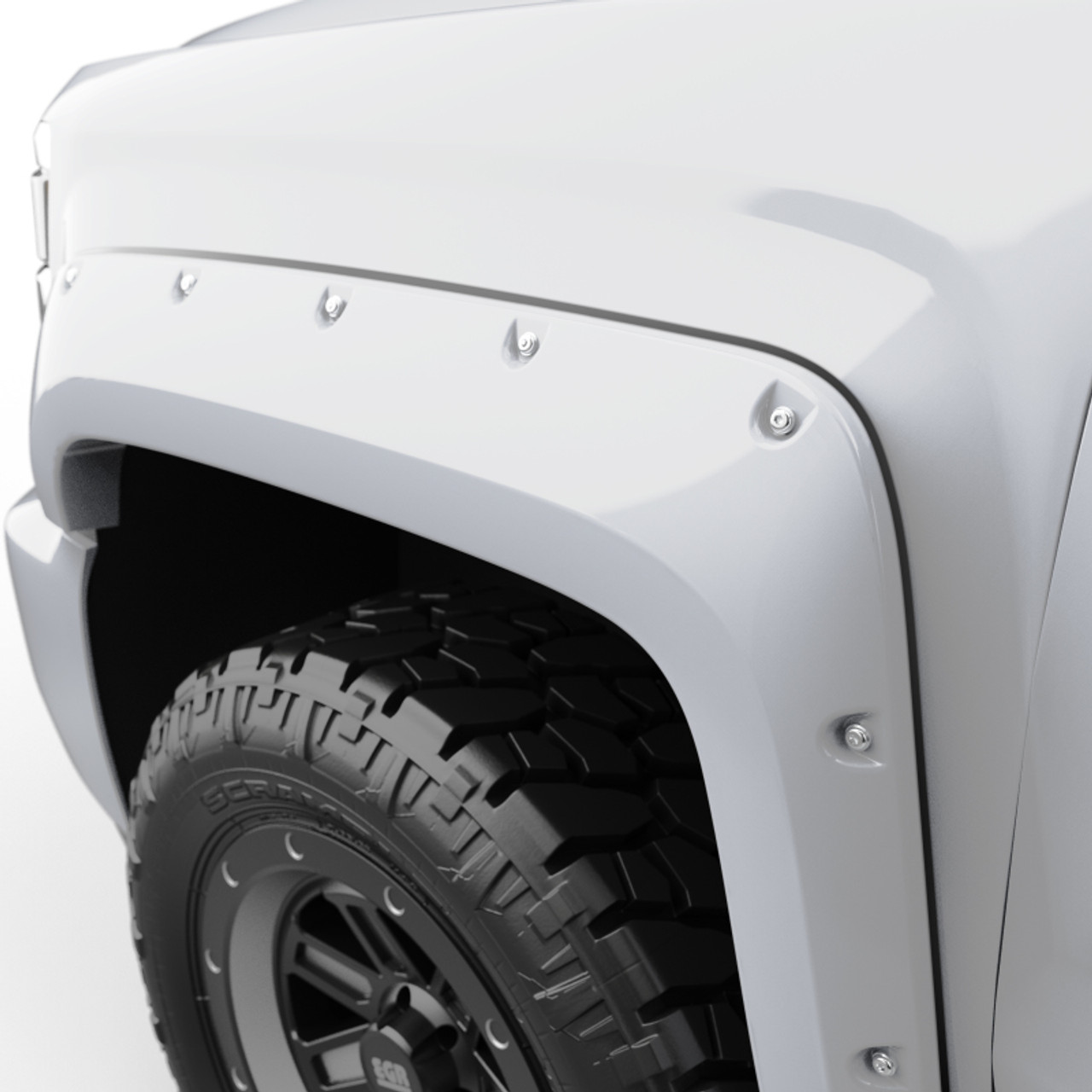 EGR 14+ Chev Silverado 6-8ft Bed Bolt-On Look Color Match Fender Flares - Set - Summit White - 791574-GAZ