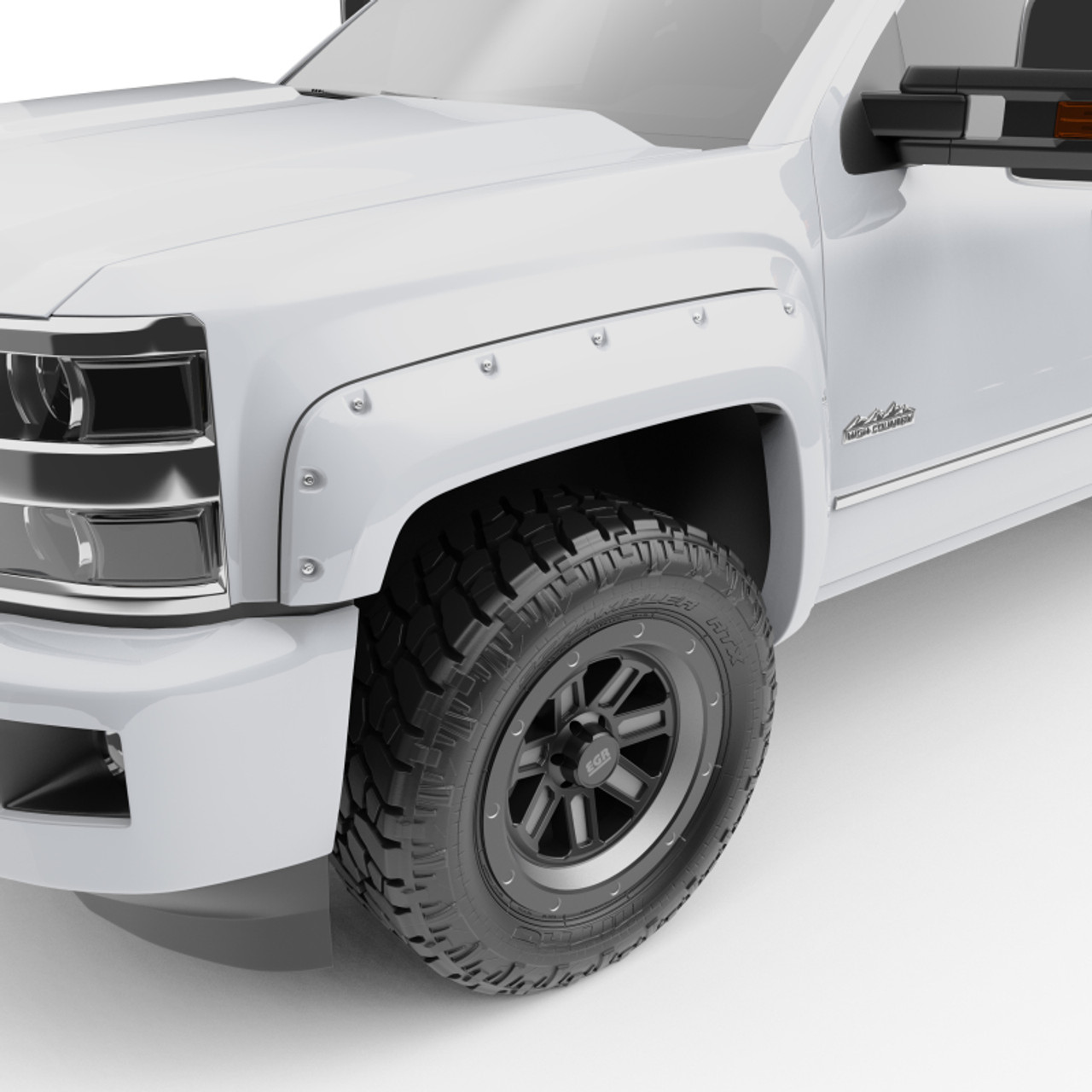 EGR 14+ Chev Silverado 6-8ft Bed Bolt-On Look Color Match Fender Flares - Set - Summit White - 791574-GAZ