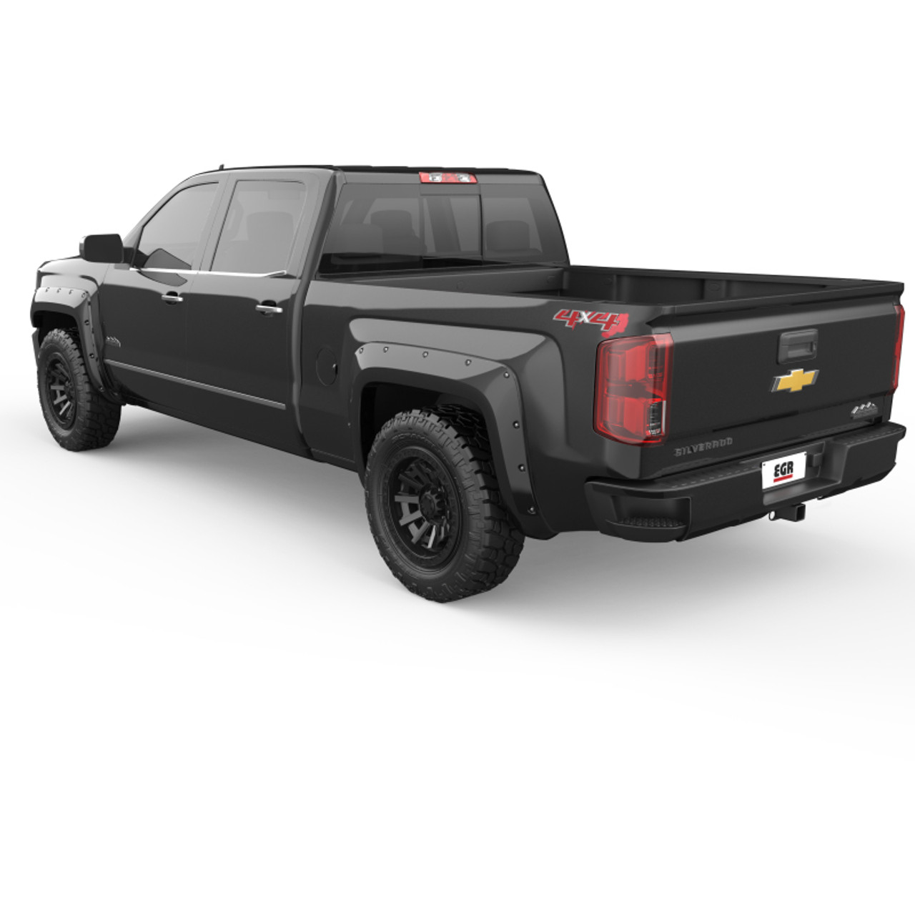 EGR 14+ Chev Silverado 6-8ft Bed Bolt-On Look Color Match Fender Flares - Set - Black - 791574-GBA