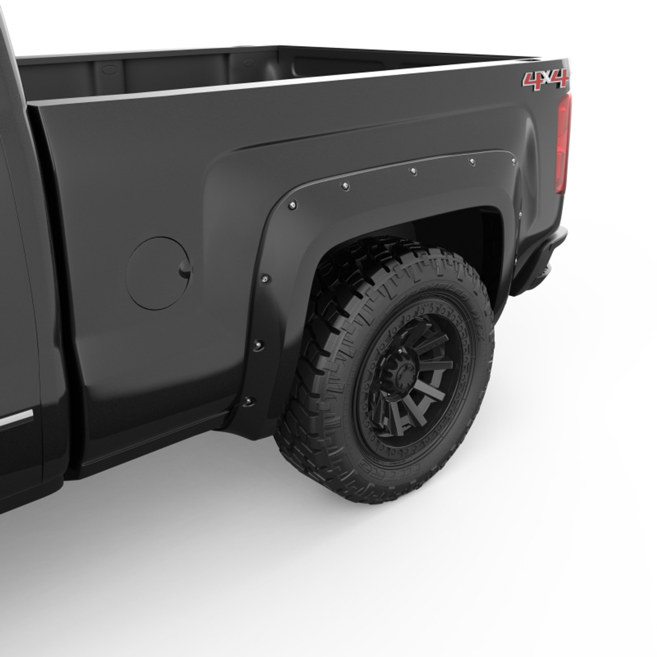 EGR 14+ Chev Silverado 6-8ft Bed Bolt-On Look Color Match Fender Flares - Set - Black - 791574-GBA