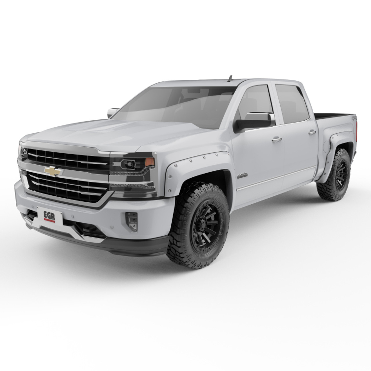 EGR 14+ Chev Silverado 5ft Bed Bolt-On Look Color Match Fender Flares - Set - Summit White - 791674-GAZ