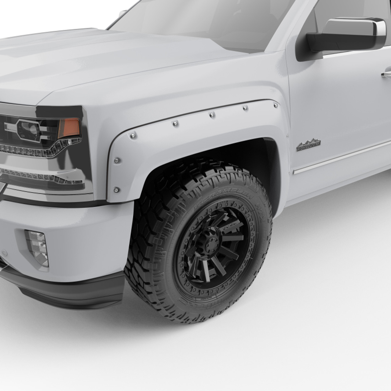 EGR 14+ Chev Silverado 5ft Bed Bolt-On Look Color Match Fender Flares - Set - Summit White - 791674-GAZ