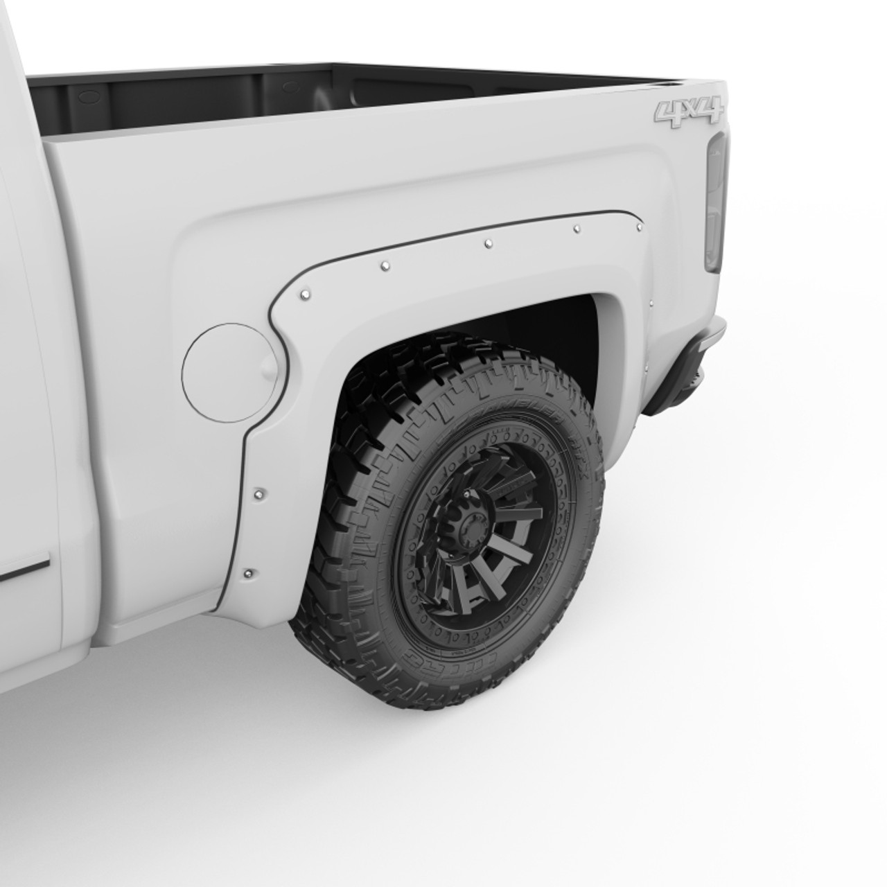 EGR 14+ Chev Silverado 5ft Bed Bolt-On Look Color Match Fender Flares - Set - Summit White - 791674-GAZ