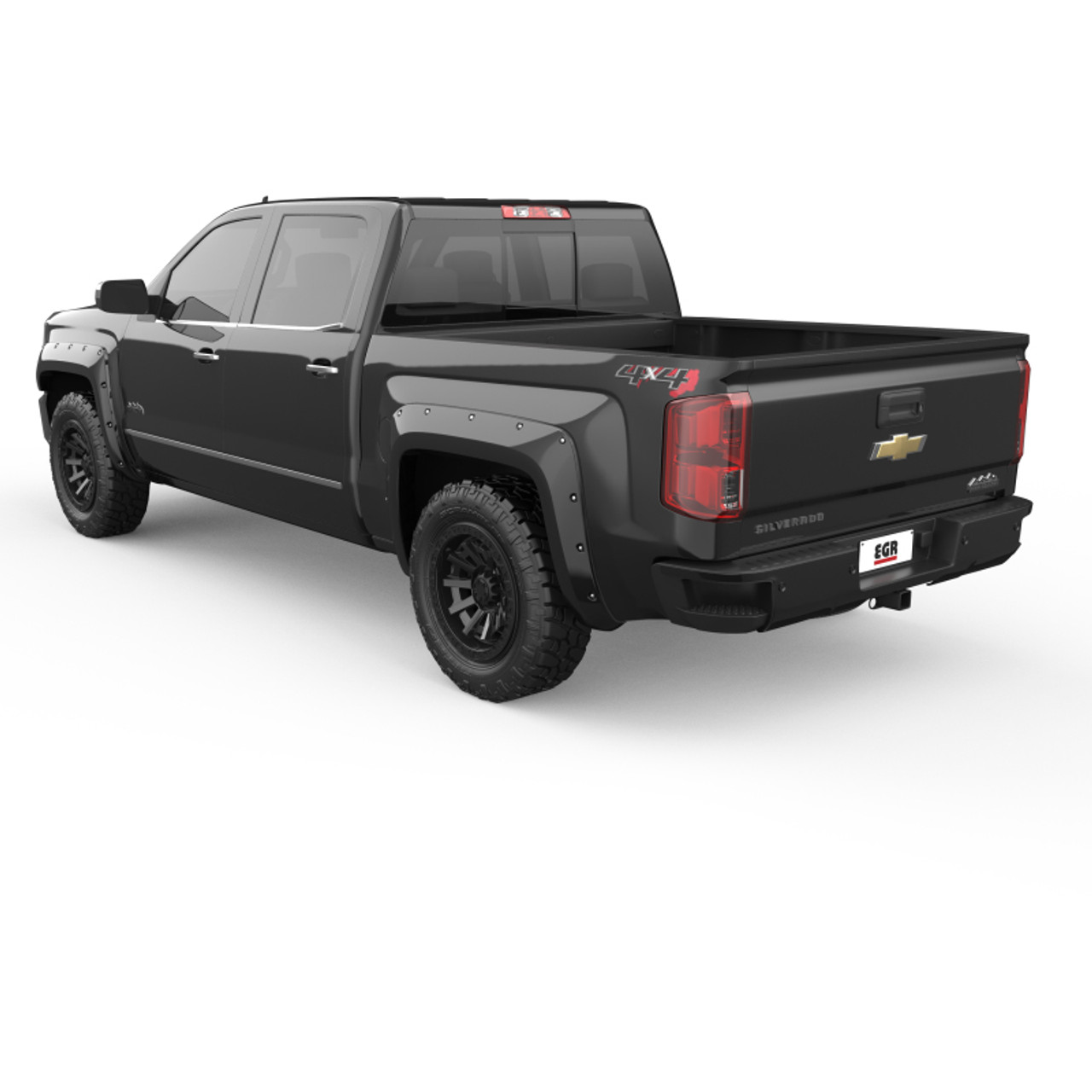 EGR 14+ Chev Silverado 5ft Bed Bolt-On Look Color Match Fender Flares - Set - Black - 791674-GBA