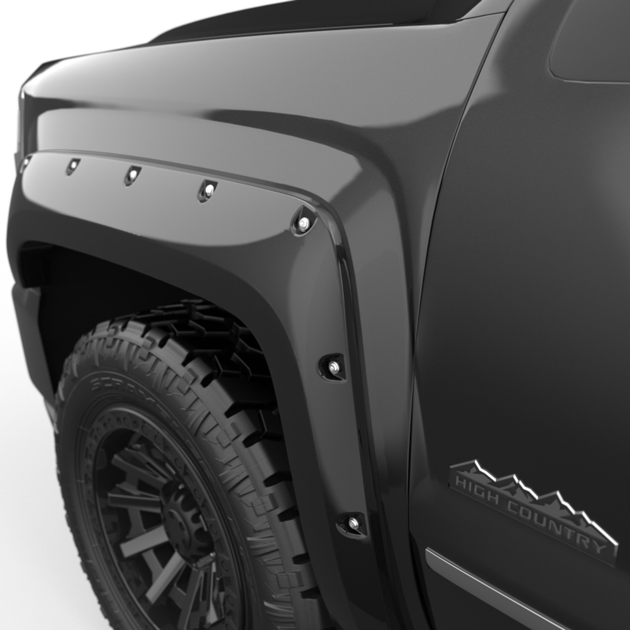 EGR 14+ Chev Silverado 5ft Bed Bolt-On Look Color Match Fender Flares - Set - Black - 791674-GBA