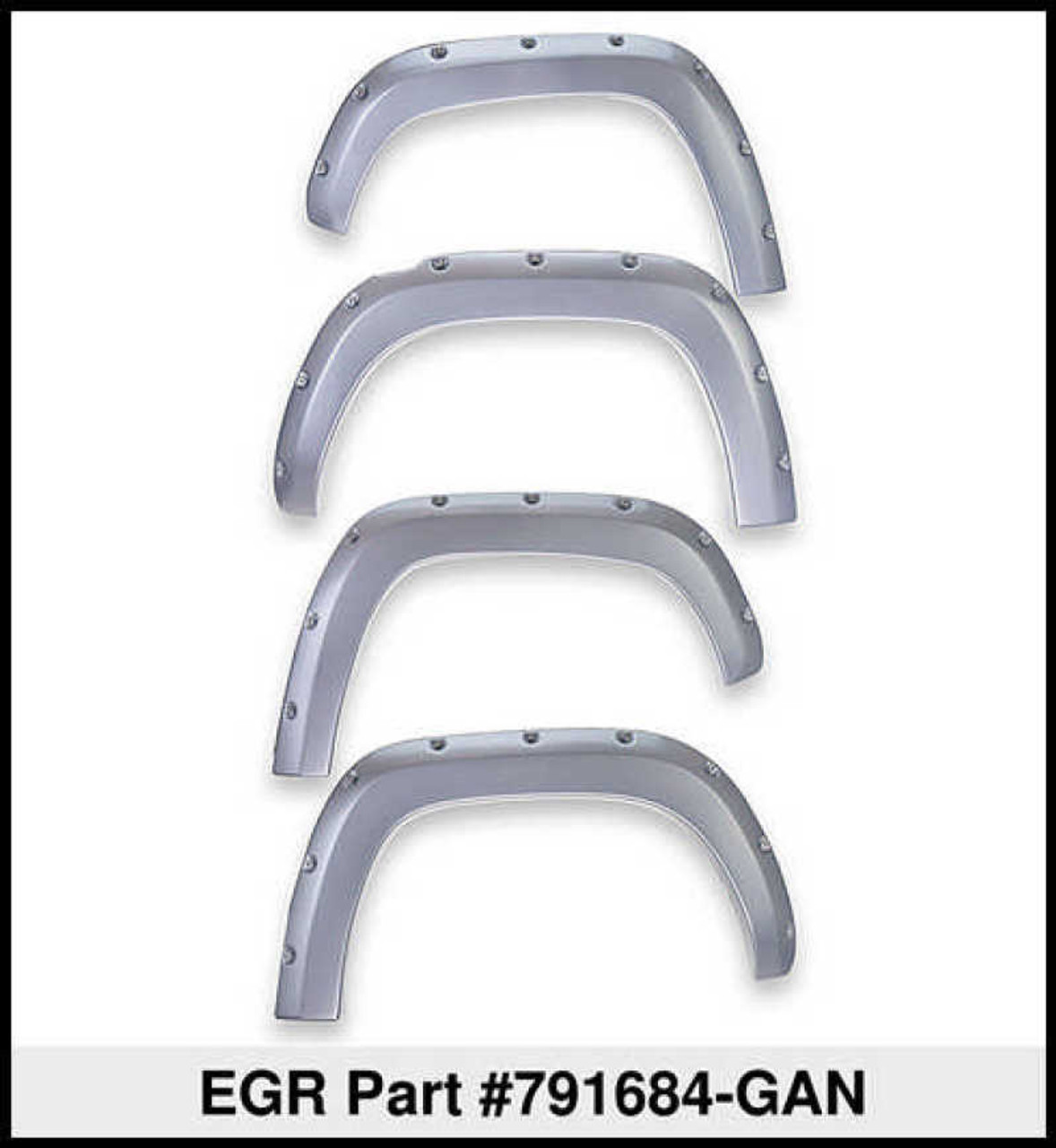 EGR 15+ GMC Sierra HD Bolt-On Look Color Match Fender Flares - Set - FF Switchblade Silver - 791684-GAN